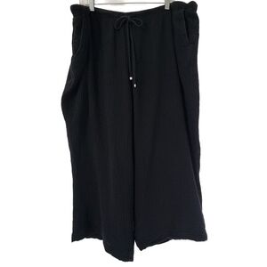 Plus Size Calvin Klein Pull-On Flowy Wide Leg Cropped Pants (2X)